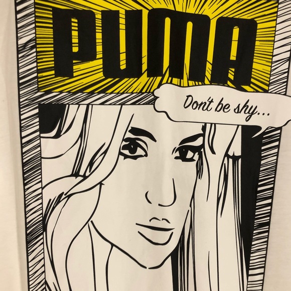 NWT Puma”Don’ Be Shy” Tee Shirt-Graphic Comocs Tee - Picture 4 of 6